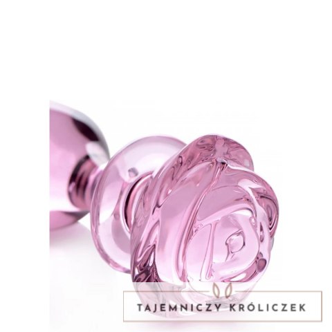 XR Brands Rose Glass Plug duży - dekoracyjny szklany korek borokrzemowy XR Brands