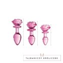 XR Brands Rose Glass Plug duży - dekoracyjny szklany korek borokrzemowy XR Brands