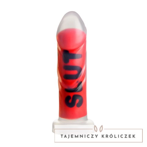 XR Brands SLUT Model Silikonowy czerwony 18,5 cm - Przyssawka i paski XR Brands