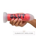 XR Brands SLUT Model Silikonowy czerwony 18,5 cm - Przyssawka i paski XR Brands