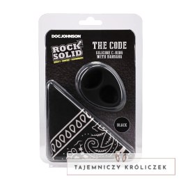 Rock Solid The Code pierścień silikonowy z bandaną czarny zestaw Doc Johnson