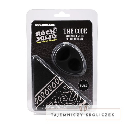 Rock Solid The Code pierścień silikonowy z bandaną czarny zestaw Doc Johnson
