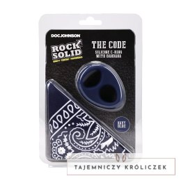 Rock Solid The Code silikonowy pierścień z bandaną granatowy Doc Johnson