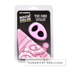 Rock Solid The Code silikonowy pierścień z bandaną rożowy zestaw Doc Johnson