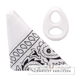 The Code silikonowy pierścień anatomiczny z bandaną biały Doc Johnson