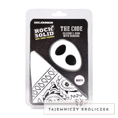 The Code silikonowy pierścień anatomiczny z bandaną biały Doc Johnson