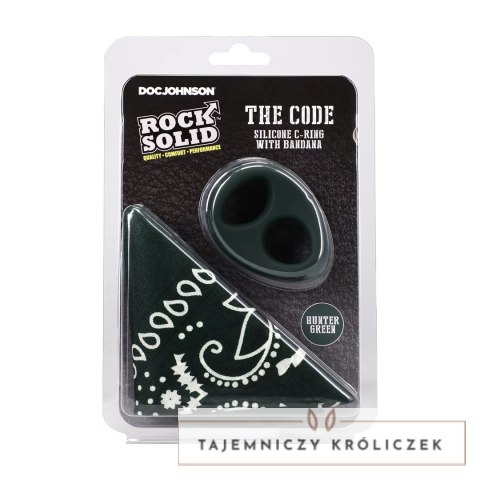 The Code silikonowy pierścień anatomiczny z bandaną zielony Doc Johnson