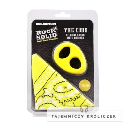 The Code silikonowy pierścień intymny z chustą bandaną żołty Doc Johnson