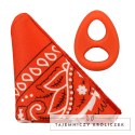 The Code silikonowy pierścień z opaską bandana, pomarańczowy zestaw Doc Johnson