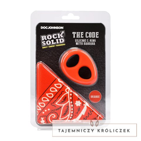 The Code silikonowy pierścień z opaską bandana, pomarańczowy zestaw Doc Johnson