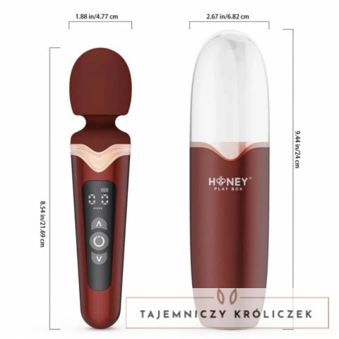 HoneyPlayBox Stormi - Czerwony masażer z funkcją podgrzewania, 9 trybow HoneyPlayBox
