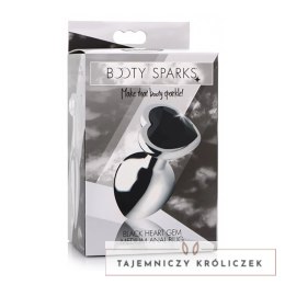 XR Brands Black Heart Plug średni - aluminiowy model z dekoracyjnym sercem XR Brands