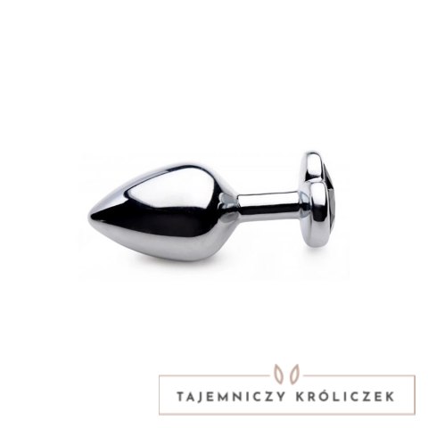 XR Brands Black Heart Plug średni - aluminiowy model z dekoracyjnym sercem XR Brands