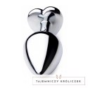 XR Brands Black Heart Plug średni - aluminiowy model z dekoracyjnym sercem XR Brands