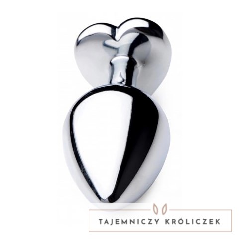 XR Brands Black Heart Plug średni - aluminiowy model z dekoracyjnym sercem XR Brands
