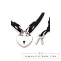 XR Brands Choker Locking Heart z zamkiem serce, czarny, regulowany XR Brands