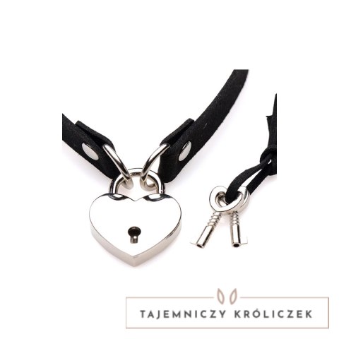 XR Brands Choker Locking Heart z zamkiem serce, czarny, regulowany XR Brands