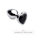 XR Brands Korek dekoracyjny serce mały - aluminiowy, czarny XR Brands