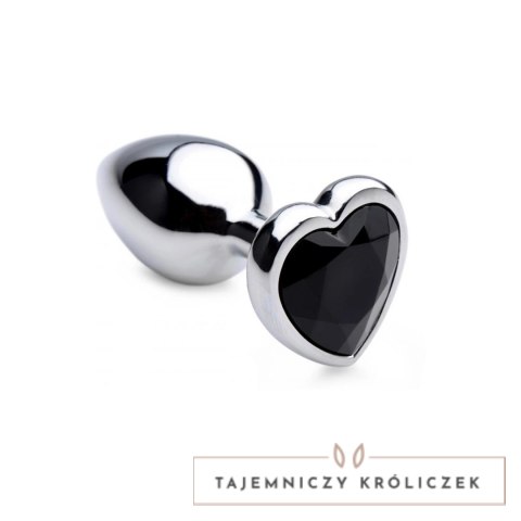 XR Brands Korek dekoracyjny serce mały - aluminiowy, czarny XR Brands