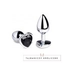 XR Brands Korek dekoracyjny serce mały - aluminiowy, czarny XR Brands