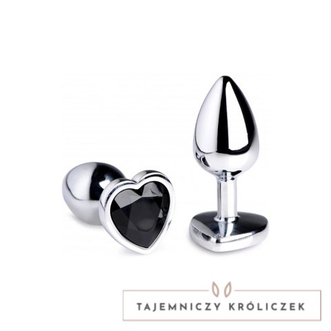 XR Brands Korek dekoracyjny serce mały - aluminiowy, czarny XR Brands