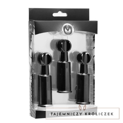 XR Brands Triple Sucker - Zestaw 3 przyssawek punktowych czarny ABS XR Brands