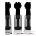 XR Brands Triple Sucker - Zestaw 3 przyssawek punktowych czarny ABS XR Brands