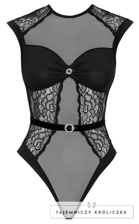 Cottelli Lingerie Body z Cyrkoniami S/M, koronka i mikrofibra, czarne Cottelli