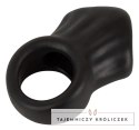 Erecto Liquid Silicone - pierścień z anatomicznym stretcherem, czarny Erecto