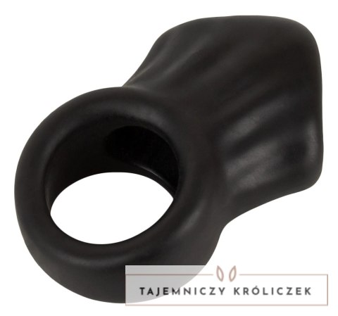 Erecto Liquid Silicone - pierścień z anatomicznym stretcherem, czarny Erecto