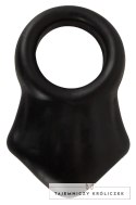 Erecto Liquid Silicone - pierścień z anatomicznym stretcherem, czarny Erecto