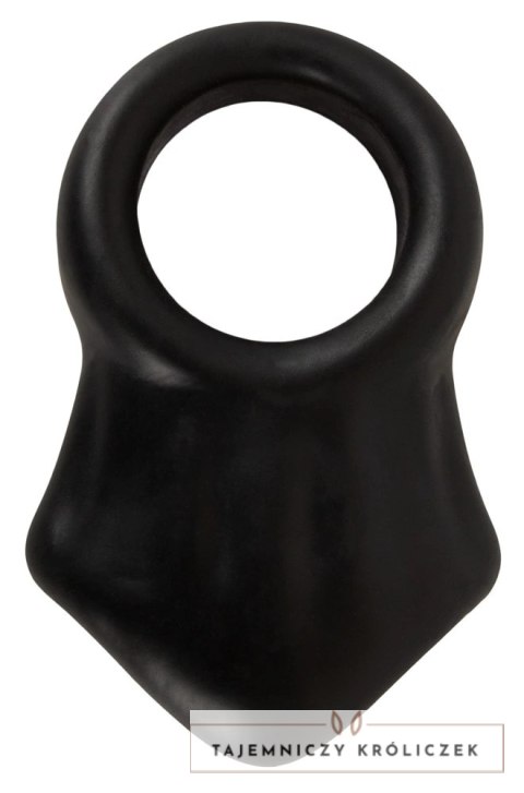 Erecto Liquid Silicone - pierścień z anatomicznym stretcherem, czarny Erecto