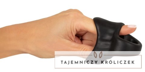 Erecto Liquid Silicone - pierścień z anatomicznym stretcherem, czarny Erecto