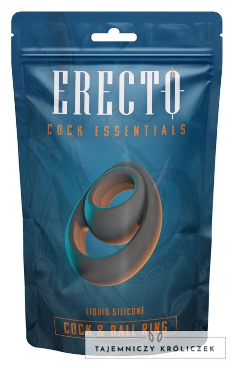 Erecto Pierścień Intymny 2w1 z Liquid Silicone, elastyczny, 6.8 cm Erecto