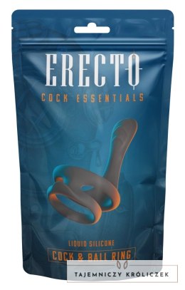 Erecto Silikonowy Pierścień Podwojny z Masażerem 7 cm Czarny Erecto