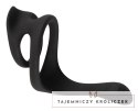 Erecto Silikonowy Pierścień Podwojny z Masażerem 7 cm Czarny Erecto