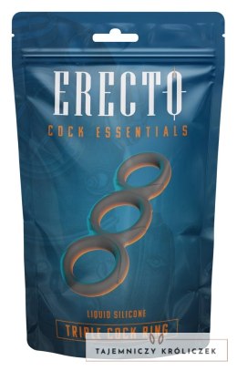 Erecto Triple Ring Liquid Silicone - elastyczny zestaw trzech pierścieni Erecto