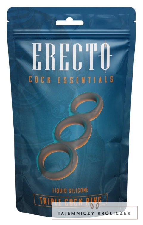 Erecto Triple Ring Liquid Silicone - elastyczny zestaw trzech pierścieni Erecto