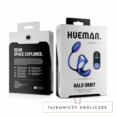 Hueman Halo Orbit - Fioletowy pierścień intymny z funkcją wibracji Hueman