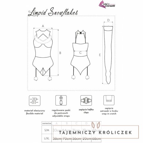 Livco Corsetti Fashion LC 90604 świąteczny komplet body, pończochy, opaska L/XL LIVCO CORSETTI