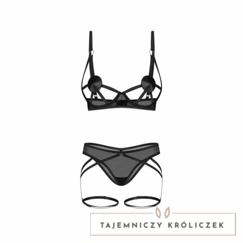 Obsessive Euridia komplet 2-częściowy czarny minimalistyczny design M/L Obsessive