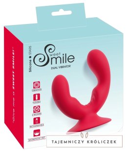 Sweet Smile Dual Vibrator silikonowy podwojny z przyssawką USB Sweet Smile