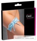 Cottelli ACCESSOIRES Podwiązka koronkowa niebieska z satynową kokardą 5,5 cm Cottelli