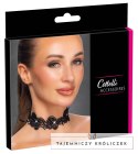 Cottelli Accessories Choker Black S-L z haftem i perełkami, regulowany Cottelli