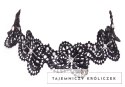 Cottelli Accessories Choker Black S-L z haftem i perełkami, regulowany Cottelli