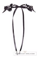 Cottelli Accessories Choker Black S-L z haftem i perełkami, regulowany Cottelli