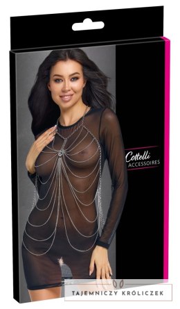 Cottelli Body Chain srebrny z ozdobnym kryształem, regulowany Cottelli