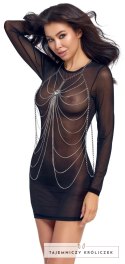 Cottelli Body Chain srebrny z ozdobnym kryształem, regulowany Cottelli