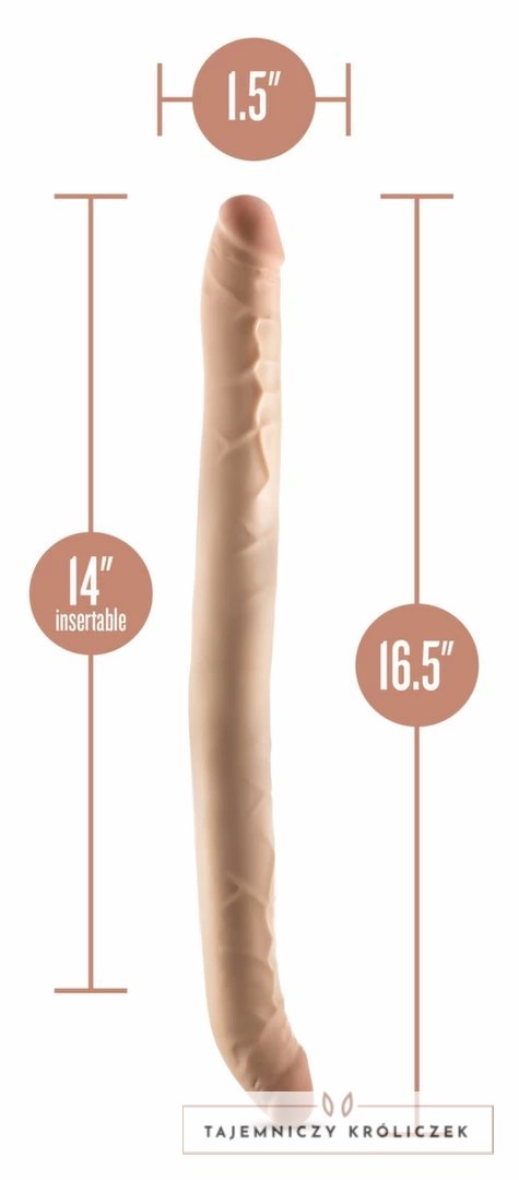 Dr. Skin Plus model podwojny 35,5 cm silikonowy, elastyczny, beżowy Dr Skin