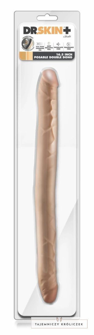 Dr. Skin Plus model podwojny 35,5 cm silikonowy, elastyczny, beżowy Dr Skin